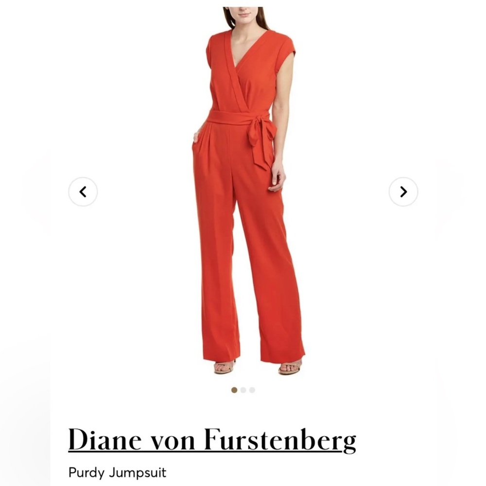 NWT Diane von Furstenberg DVF Purdy Jumpsuit in Candy Red Size 8